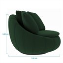 Ver imagem 4 de Poltrona Decorativa Giratória Glória em Veludo Verde com Almofadas Loja Sheep
