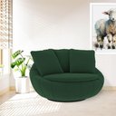 Ver imagem 3 de Poltrona Decorativa Giratória Glória em Veludo Verde com Almofadas Loja Sheep