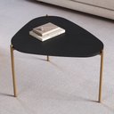 Ver imagem 2 de Mesa de Centro para Sala de Estar Pés Metálicos Alta Adek A03 Nero Dourado - Lyam Decor