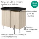 Ver imagem 4 de Balcão Canto Reto com Tampo 1 Porta MDF 89 cm Kali 1222722 Bianco Toq Nicioli