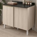 Ver imagem 3 de Balcão Canto Reto com Tampo 1 Porta MDF 89 cm Kali 1222722 Bianco Toq Nicioli