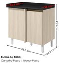 Ver imagem 2 de Balcão Canto Reto com Tampo 1 Porta MDF 89 cm Kali 1222722 Bianco Toq Nicioli