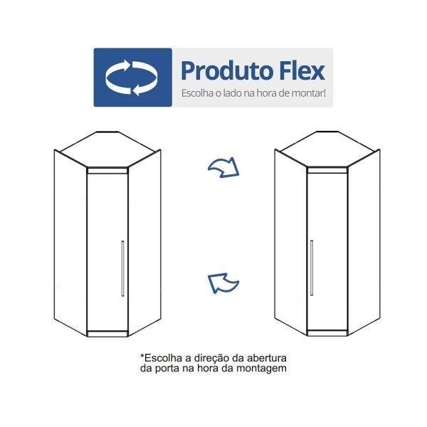 Guarda-Roupa Casal Modulado Canto 4 Portas França Espresso Móveis - 9