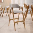 Ver imagem 2 de Kit 02 Banquetas Altas para Cozinha Sala de Jantar Bar Suran L02 Bouclê Creme - Lyam Decor