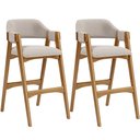 Ver imagem 1 de Kit 02 Banquetas Altas para Cozinha Sala de Jantar Bar Suran L02 Bouclê Creme - Lyam Decor