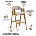 Ver imagem 4 de Kit 02 Banquetas Altas para Cozinha Sala de Jantar Bar Suran L02 Bouclê Creme - Lyam Decor