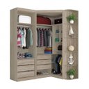 Ver imagem 3 de Guarda-Roupa Casal com Espelho 4 Portas Prateleiras Laterais Inglaterra Espresso Móveis
