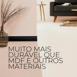Kit 20 Barras Rodapé Poliestireno 15cm Frisado Preto 2m Rm Decor - 6