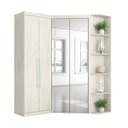 Ver imagem 2 de Guarda-Roupa Casal com Espelho 4 Portas Prateleiras Laterais Inglaterra Espresso Móveis