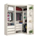 Ver imagem 3 de Guarda-Roupa Casal com Espelho 4 Portas Prateleiras Laterais Inglaterra Espresso Móveis