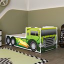 Ver imagem 4 de Cama Caminhão Infantil Juvenil com Cabeceira e Peseira Decorativa para Quarto Infantil Atual - Verde
