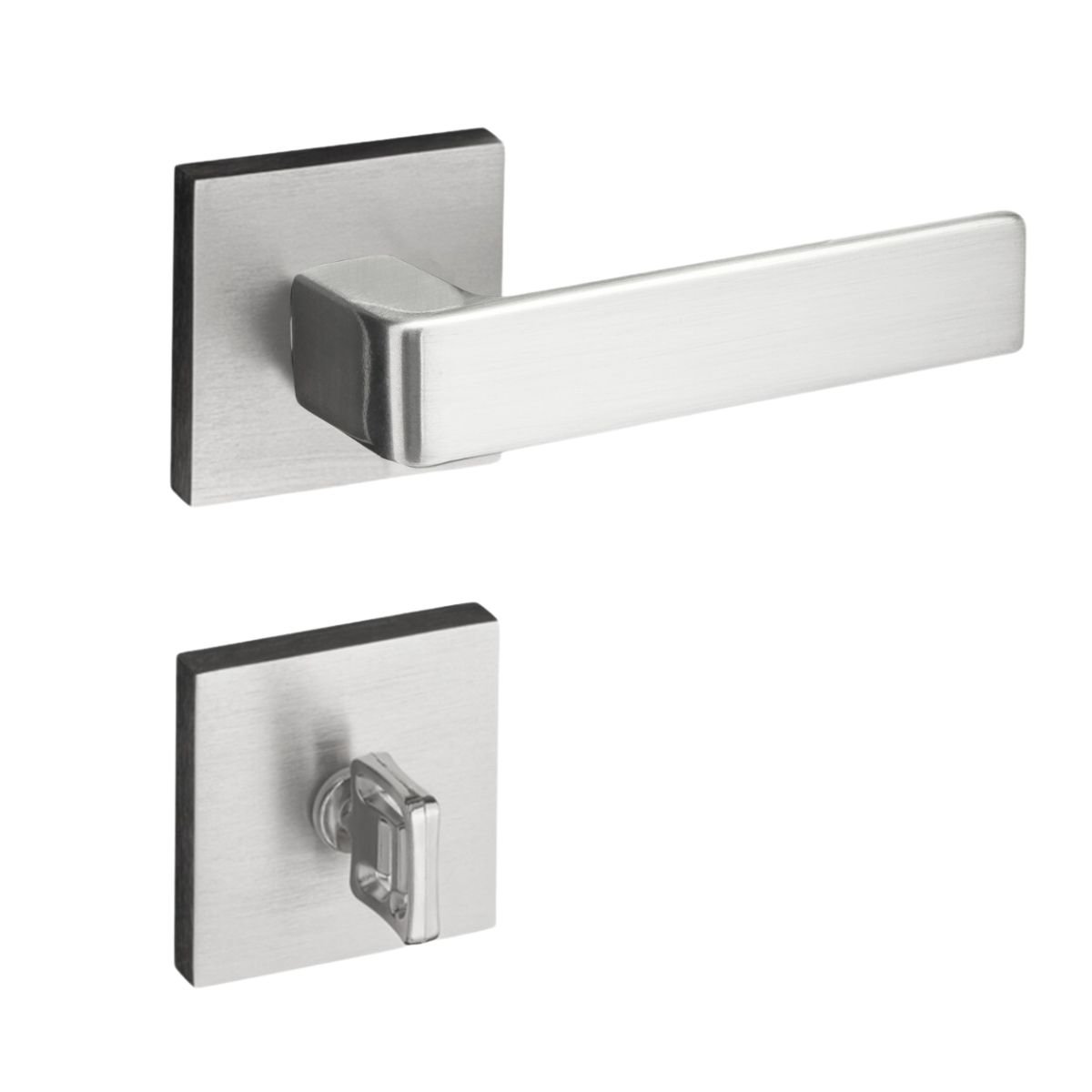 Fechadura Porta Banheiro Wc Pado Modena Escovada Acetinada 55mm Quadrada Cra