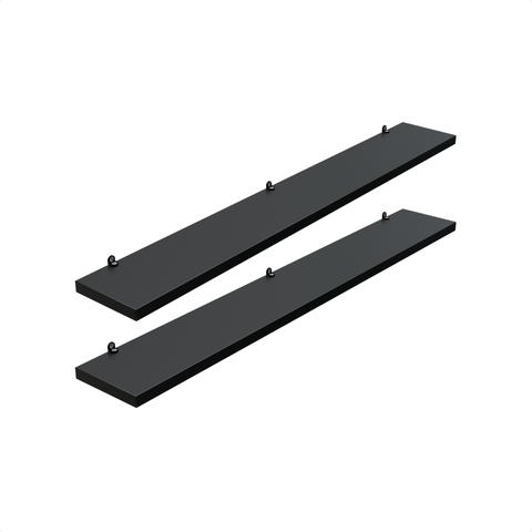 Kit 2 Prateleira Preta 70X10 + Suporte Flutuante Mdf  Organizadora Decoração Cozinha Banheiro Sala