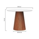 Ver imagem 2 de Mesa de Jantar Base Cone Ø90 Laminado Cinamomo Amêndoa - Tampo Ø90 Laqueado Branco