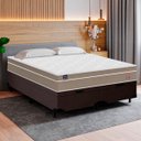Ver imagem 2 de Cama Box Baú Casal Bipartido Suede + Colchão Lis Molas Ensacadas Plumatex 138cm – Suporta até 120 Kg