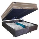 Ver imagem 5 de Cama Box Baú Casal Bipartido Suede + Colchão Lis Molas Ensacadas Plumatex 138cm – Suporta até 120 Kg