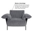 Ver mais imagens de Poltrona Industrial Basileia 105cm Yescasa Veludo Tx Cinza Grafite