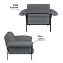 Ver imagem 5 de Poltrona Industrial Basileia 105cm Yescasa Veludo Tx Cinza Grafite