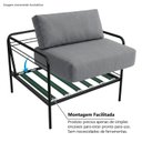 Ver imagem 6 de Poltrona Industrial Basileia 105cm Yescasa Veludo Tx Cinza Grafite