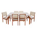 Ver imagem 3 de Conjunto Sala De Jantar Mesa Ester 160x90 Madeira Maciça 06 Cadeiras Ana Jequitibá Móveis Ester/Ana