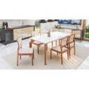 Ver imagem 2 de Conjunto Sala De Jantar Mesa Ester 160x90 Madeira Maciça 06 Cadeiras Ana Jequitibá Móveis Ester/Ana