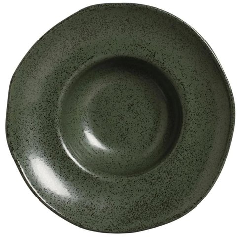 Prato para Risoto Orgânico Greenery 25cm Porto Brasil Cerâmica Massa Nhoque Fundo Molho