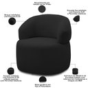Ver imagem 4 de Kit 2 Poltronas Giratórias Sala de Estar Living Orgânico Carmen F04 Veludo Preto - Lyam Decor