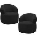 Ver imagem 1 de Kit 2 Poltronas Giratórias Sala de Estar Living Orgânico Carmen F04 Veludo Preto - Lyam Decor