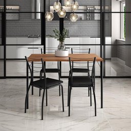 Conjunto Sala de Jantar 4 Cadeiras Valência Carraro Freijó - 2