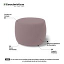 Ver imagem 4 de Puff Decorativo Living Aisha Orgânico Veludo Rosê - Desk Design