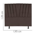 Ver imagem 3 de Cabeceira Estofada Bélgica 195cm King Size para Cama Colchão Box Quarto Suede Marrom - Aurora Line