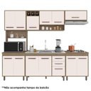 Ver imagem 1 de Cozinha 5 Peças com Balcão de Pia Barcelona Carvalho Oak Off White - Poliman
