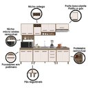 Ver imagem 2 de Cozinha 5 Peças com Balcão de Pia Barcelona Carvalho Oak Off White - Poliman