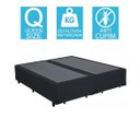 Ver imagem 2 de Base Cama Box Bipartido Queen Size Couro Sintético Preto 40x158x198