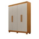 Ver imagem 2 de Guarda Roupa Canadá 4 Pts 100%mdf Cinamomo/off - Leifer