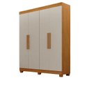 Ver imagem 2 de Guarda Roupa Canadá 4 Pts 100%mdf Cinamomo/off - Leifer