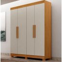 Ver imagem 1 de Guarda Roupa Canadá 4 Pts 100%mdf Cinamomo/off - Leifer