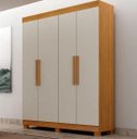 Ver imagem 1 de Guarda Roupa Canadá 4 Pts 100%mdf Cinamomo/off - Leifer