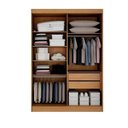 Ver imagem 3 de Guarda Roupa Canadá 4 Pts 100%mdf Cinamomo/off - Leifer