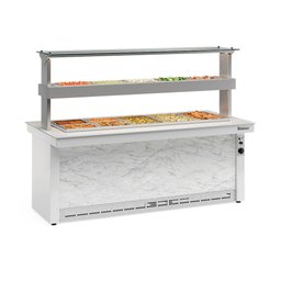 Buffet Quente e Frio 10 Cubas Gbtr200br Gelopar Balcão Self Service 10gns Branco e Mármore 220v - 1