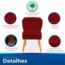 Ver imagem 3 de Cadeira Pétala para Sala de Jantar Confortável e Reforçada Suede