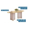 Ver imagem 3 de Sala de Jantar Completa Liz C/ Tampo Madeirado C/ Vidro Oval 218x108cm e 8 Cadeiras Vitta Off White/