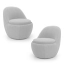 Ver imagem 1 de Kit 02 Poltronas Orgânicas Living Memphis Fixa Bouclê Cinza Claro - Desk Design