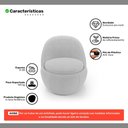 Ver imagem 3 de Kit 02 Poltronas Orgânicas Living Memphis Fixa Bouclê Cinza Claro - Desk Design