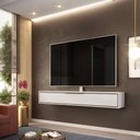 Ver imagem 1 de Rack para tv 65 polegadas sala quarto Joy 1,6m Branco e Preto Cool Home