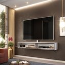 Ver imagem 2 de Rack para tv 65 polegadas sala quarto Joy 1,6m Branco e Preto Cool Home