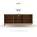 Ver imagem 4 de Rack para Tvs de 65 Polegadas Madeira Maciça 160cm Marrom Freijó Essência