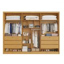 Ver imagem 3 de Guarda-roupa Casal Valencia 6 Portas 6 Gavetas 100% Mdf com Espelho Peroba - Mademarques