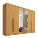 Ver imagem 2 de Guarda-roupa Casal Valencia 6 Portas 6 Gavetas 100% Mdf com Espelho Peroba - Mademarques