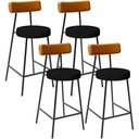 Ver imagem 1 de Kit 04 Banquetas Baixa Cozinha Sala Jantar Bancada Milão L02 Couríssimo Whisky Chumbo - Lyam